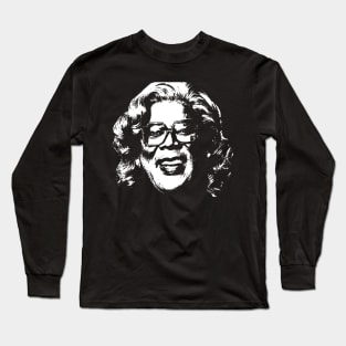 Madea White Stencil Long Sleeve T-Shirt